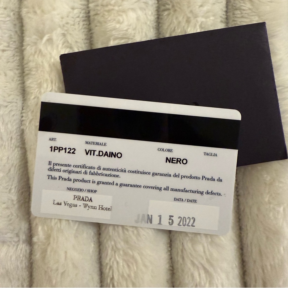 Prada Saffiano Keychain Wallet Logo Black/ Silver 1PP122 - Picture 11 of 11